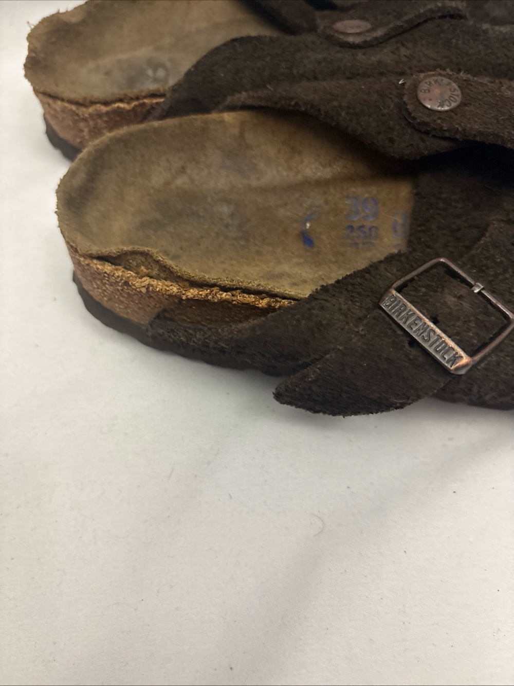 Birkenstock BOSTON SOFT Footbed Slide Clog EU 39 L8 M6 Brown Suede Leather Women - Picture 5 of 16
